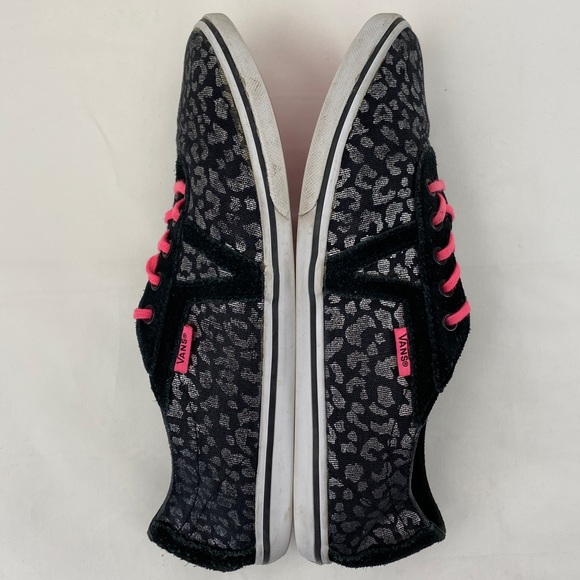 VANS Black Cheetah Leopard Print  Canvas Low Skate Sneaker Size 8.5 - Picture 5 of 14